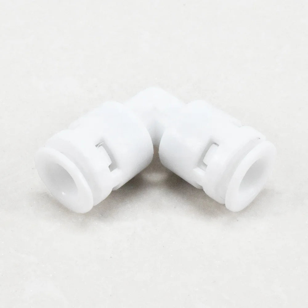 PPV 90 Degree White Plastic Push Water Connection Elbow Connectors 1/4 Inch 3/8 Inch Tube Fitting for Low Pressure Water Filters