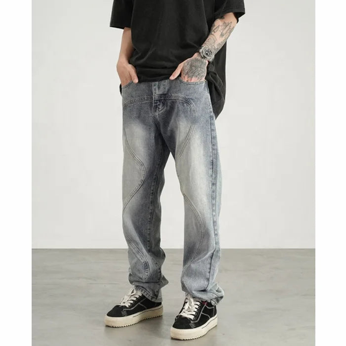Custom Label Trousers for Men Drop Ship  Stock Street Wear Stock Blue Mens Jean Trousers