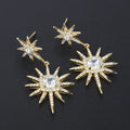 New Design Cushion Diamond Starlight Snowflake Zircon Drop Earring  925 Silver 18k Gold Plated 5A Cz Women Jewelry Earrings