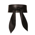 Women's Soft PU Leather Obi Belt Adjustable Wrap Tie Waistband Wide Stretch Corset Belt for Dresses & Kimonos