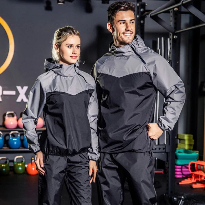 Quick Dry Sports Sportswear Pvc Gym Running Men'S Suits Custom Pvc Sauna Sweat Suit for Weight Loss