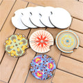 Car Accessories Anti-slip Sublimation MDF Blank Round Eco-Friendly 70x70mm Car Coaster