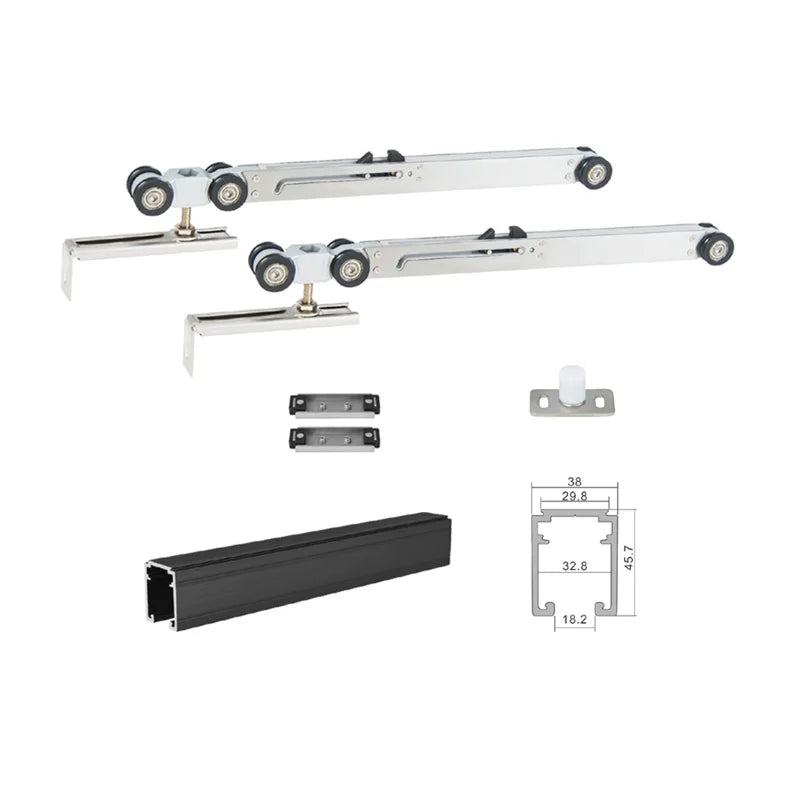 Modern Apartment Nylon Hanging Roller Soft Closing Wooden Sliding Door with Two-Side Buffering and 120kg Capacity