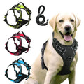 OKKPETS No Pull Dog Harness for Large Dogs Custom Tactical Dog Collar and Leash Harness Set Nylon Durable Tactical Harness