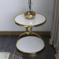 Round Table Modern Small Coffee Table Light Luxury Tempered Glass Round Table Living Room Stainless Steel Small