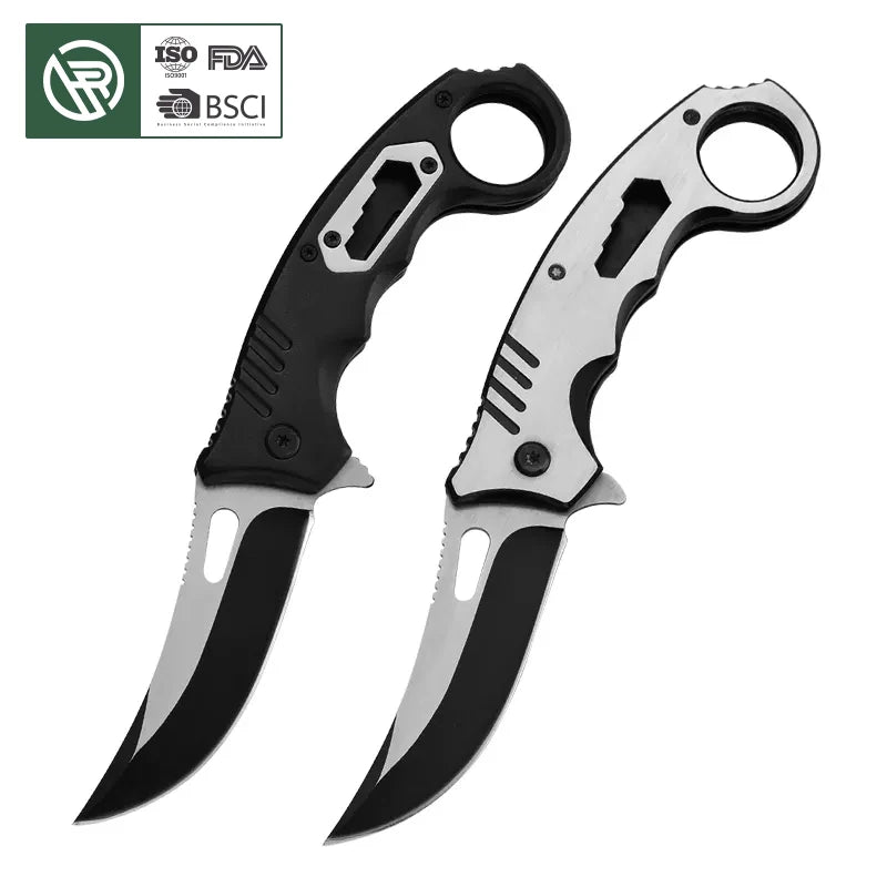 Bochen Stainless Steel Wrench Handle Firmed Gripping Folding Knife Clip Blade Steak Boning Knife Camping Hunting Knife