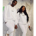 Custom Logo Unisex Casual Solid Knitting High Quality Hoodie Oversize Regular Crop Hoodies and Jogger Sets Streetwear