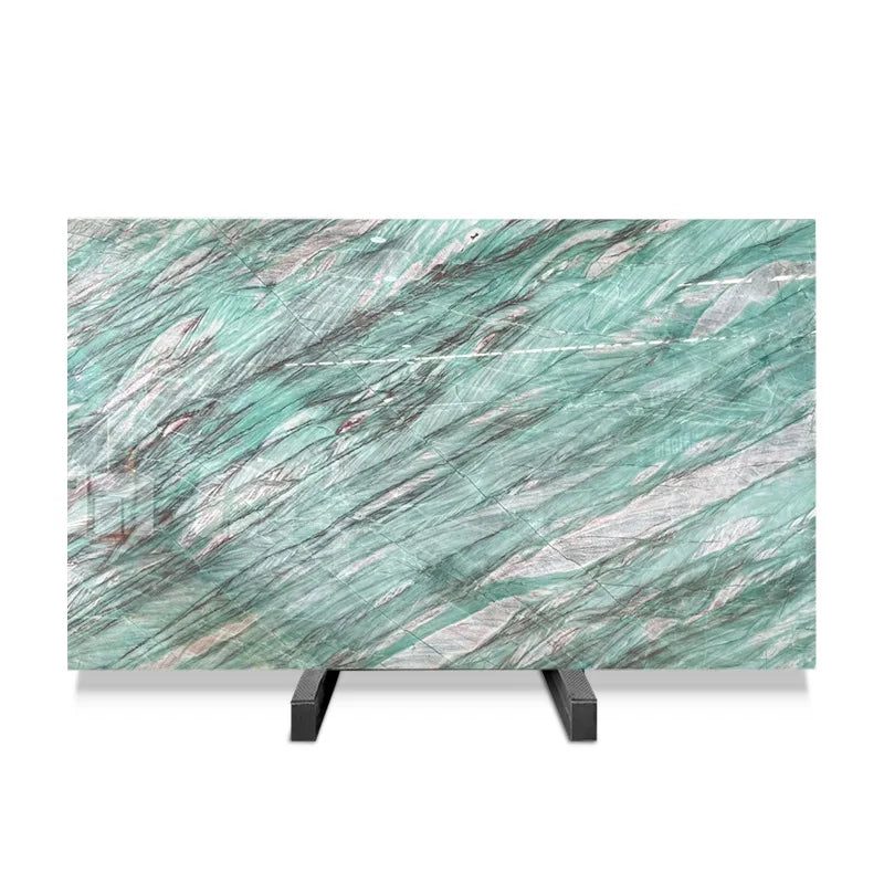 HZX Green Marble Luxurious Interior Decoration Emerald Green Marble Tile Slabs Marble Jade Stone Cold Ice Jade Green