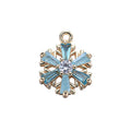 Hot Selling 14k Gold Plated Blue Crystal Christmas Snowflake Pendant 10*13 mm Real Gold Plated Jewelry Accessories