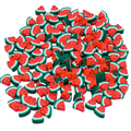 100PCS Pack Triangle Watermelon Fruit Polymer Sof Clay CSlices Green DIY Handmade Crafts Jewelry Making Bulk Beads Wholesale