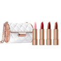 Custom Logo Velvet Lipstick Set 4Pcs Hydrating Long Lasting Red Lipgloss Pigment Shimmer Lipstick Fashion Lipstick Bag