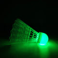 Led Colorful Nylon Lighting Shuttlecock White Foamed  Cork Durable Nylon Leaf Bulu Plastic Shuttlecock on Night to Play Sports