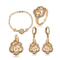 A00566983 Xuping Ladiesjewelry Fashionable Gold Plated Flower 4-Pieces of Jewelry Set