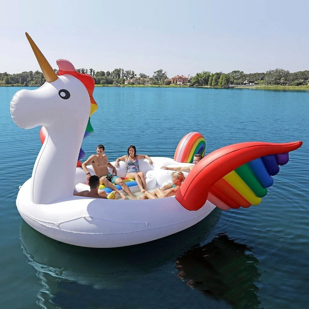 Large PVC Inflatable Unicorn Float Island for 6-8 People Outdoor Pool Float for Sale