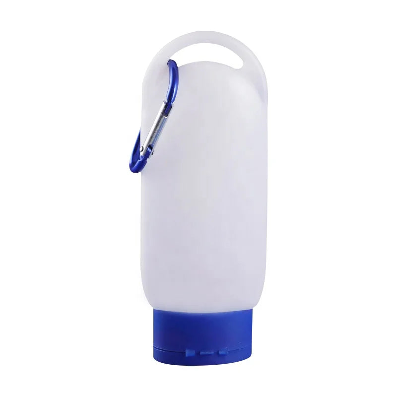 60ML Factory Direct Plastic Cosmetic Bottle Key Ring & Hook Screen Printed Empty Refillable for Personal Care