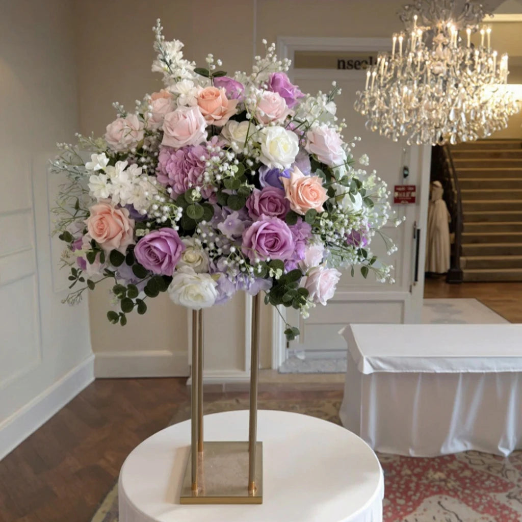 Oem Decorative Flowers and Plants Wedding Event Table Centerpieces Artificial Silk Flower Ball Wedding Decorations Supplies