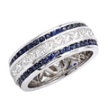 Bijoux Pour Femme Nouveaute Antique Vintage Sapphire Eternity Band Ring Sterling Silver Wedding