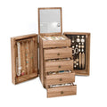 Jewelry Box Wood for WomenMirror &4 Drawers for RingsEarringsNecklacesVintage Style Keepsake Box 5-Layer Large Organizer Box