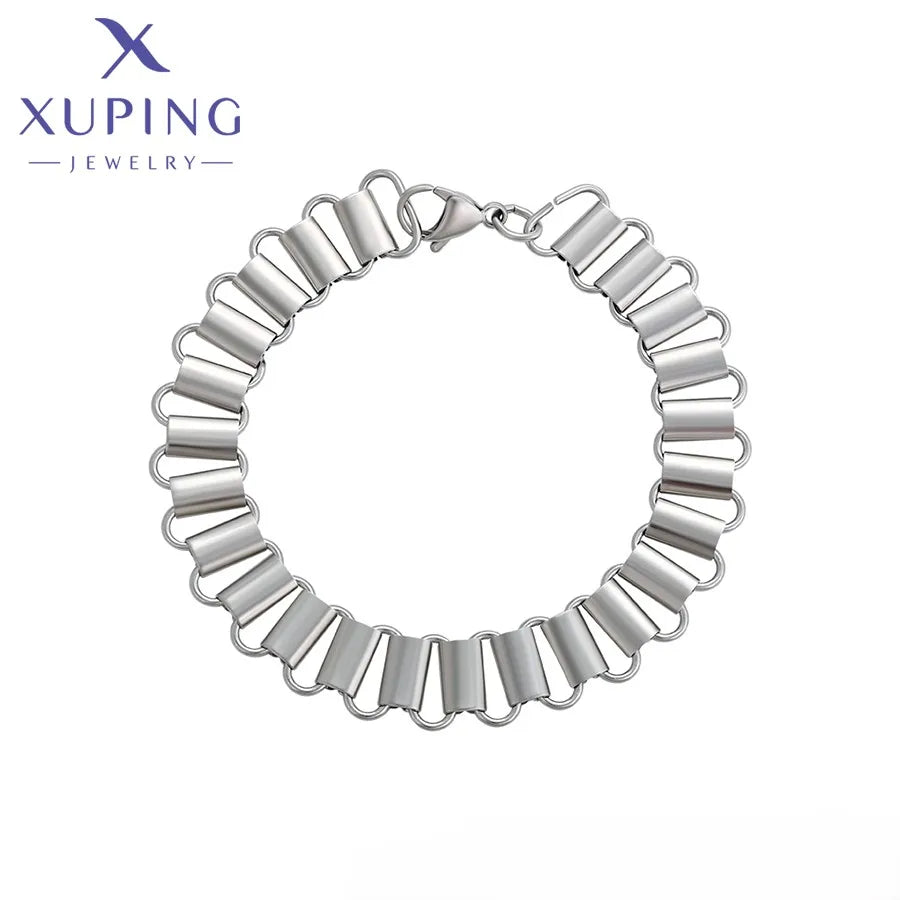 T000835038 XUPING JEWELRY Stainless Steel Jewelry Simple Men Beaded Couple Neutral Italian Charm Bracelet