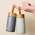 2024 Custom Logo 260ml 304 Stainless Steel Travel Thermos Cup Portable Wood Grain Vacuum Water Camping Unisex Coffee Drinkware