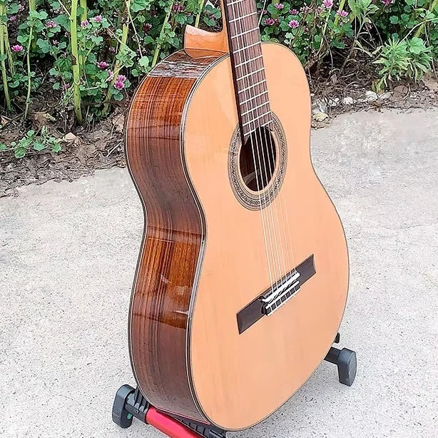 Aiersi High Grade Glossy Solid Cedar Top Solo Play Classical Guitar100% Handmadegood Sound