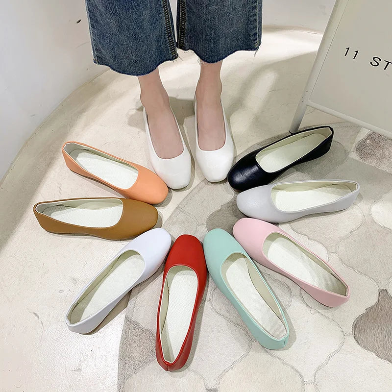 9 Candy Color 35-43 Women Flat PU Shoes A9