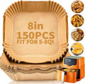 8 Inch 150 PCS Air Fryer Paper Square Disposable Air Fryer Paper Oil-Proof Air Fryer Liner