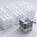 6 Cavity Popular Round Magic Lattice Mould Handmade Soy Aroma Wax Silicone Bubble Candle Mold