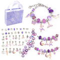 New Product Dazzling Colorful Crystal Beaded Bracelet DIY Children's Jewelry Unicorn Cute Gift Box Bracelet Set