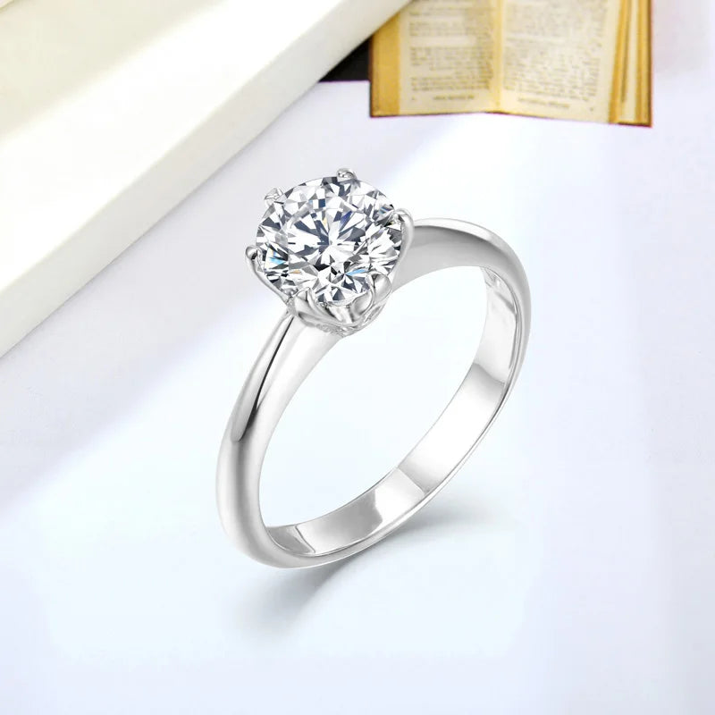 Wholesale Custom Design 925 Sterling Silver Ring With 3A Cz Rhodium Plated Engagement Ring