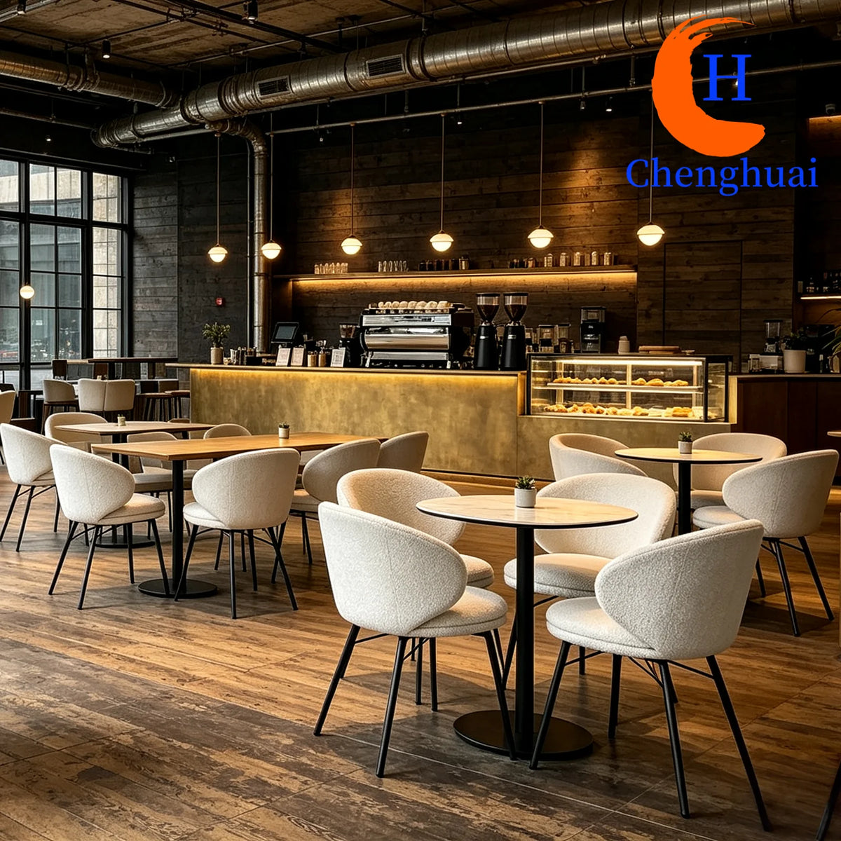 Rounded Back and Thick Supportive Seat Cashmere Rust-Resistant Iron Legs Suitable for Dining Rooms and Kitchens MegaBDM