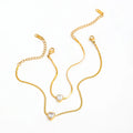 Fenny 18K PVD Gold Plated Wholesale Waterproof Movable Love Heart Shaped Zirconia Snake Chain Stainless Steel Bracelet for Women