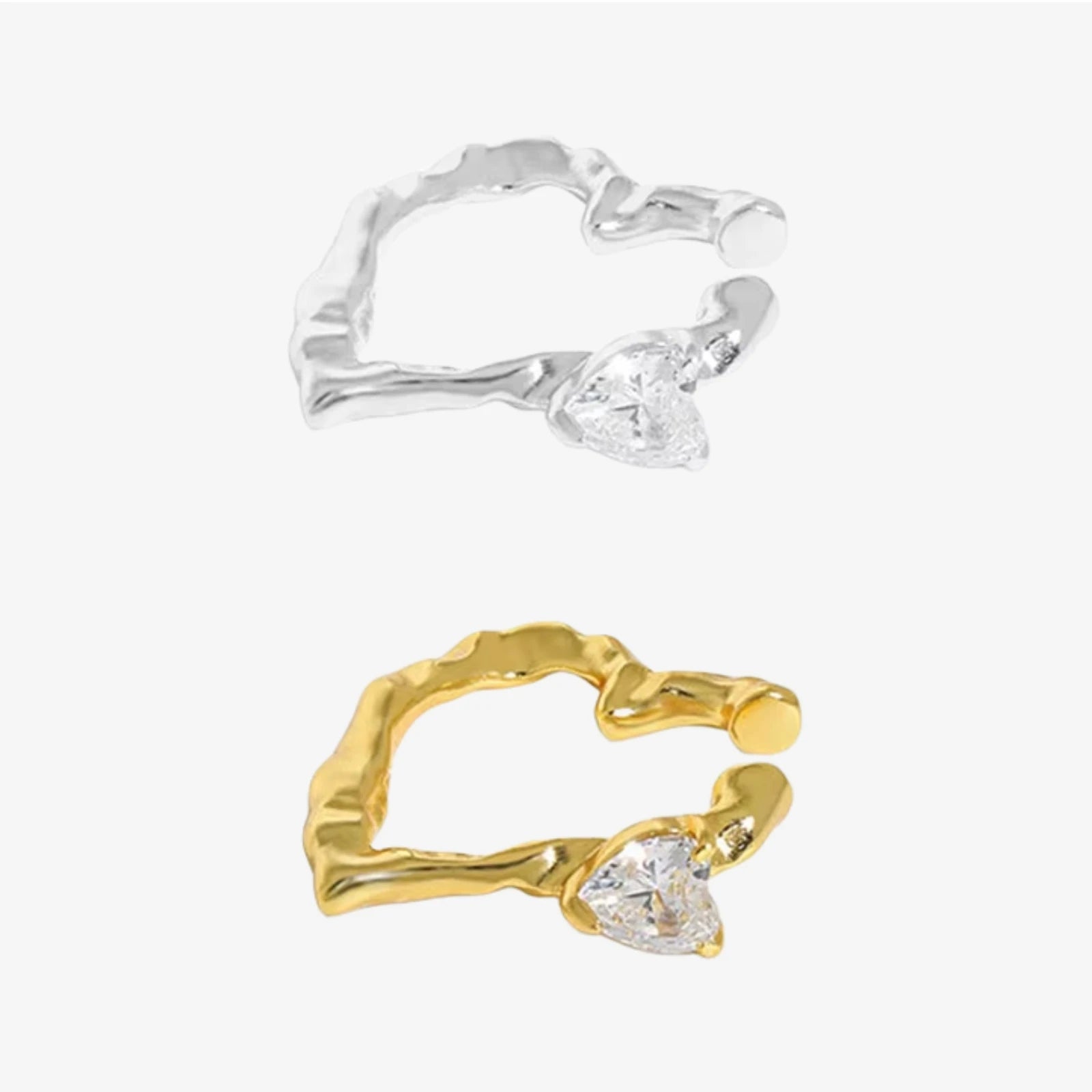 FUAMAY 925 Silver Ear Cuff Earrings Clip on Zircon Earrings Solitaire Earrings