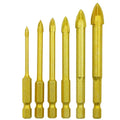 Cross Tile Bits Glass Ceramic Concrete Hole Opener Alloy Triangle Drill Size 3/4/5/6/8/10/12 mm 1/4" Hex Shank Glass Drill Bit