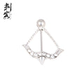 Stainless Steel Arrow Nipple Shield with Paved Gems Nipple Ring Body Piercing Jewelry