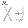 New Design X-Shaped 1.4mm Moissanite 925 Sterling Silver Ladies Unique Personalized Large Stud Earrings for Women