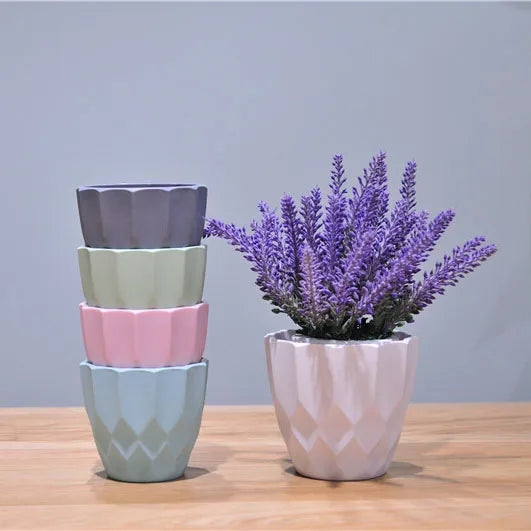Yicai High Quality Desktop Decoration Round Smooth Interior Cheap Flowerpot