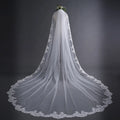 LUOXIN Wholesale Bridal Long Lace Wedding Veils Sequins Beaded Veil