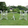 MOJIA Leisure Cast Aluminum Chair with White Metal Butterfly Frame for Outdoor Garden Balcony Patio Dining or Coffee Table MegaBDM