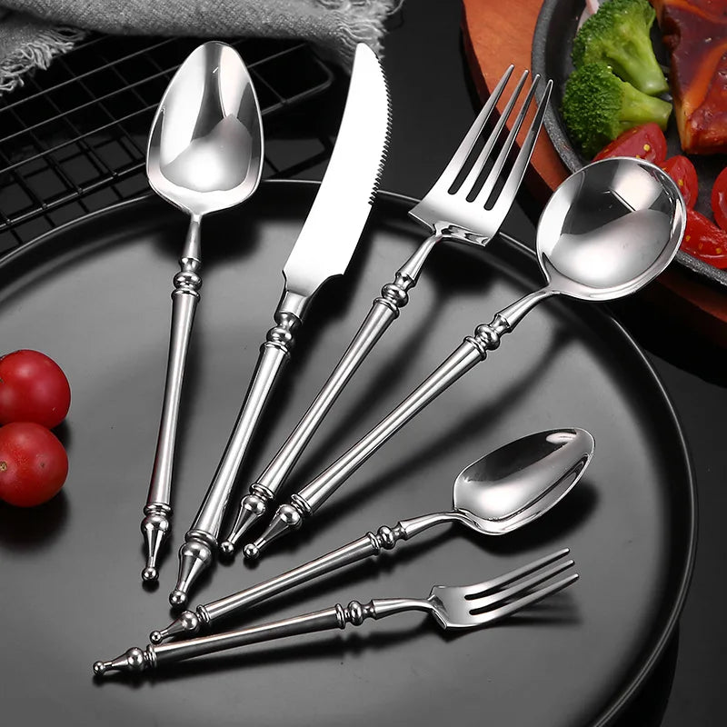Novelty Gifts 2022 Fork Knife and Spoon Set Stainless Steel Cutlery Flatware Sets Utensils Luxury Cutlery