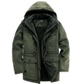 Wholesale Winter Fleece Jackets Casual Men's Warm Coats Long Sleeve Thick Cotton Mens Hooded Jacket Outwear S-2XL