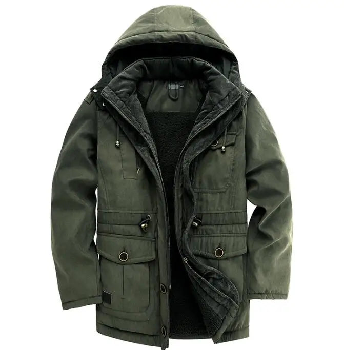 Wholesale Winter Fleece Jackets Casual Men's Warm Coats Long Sleeve Thick Cotton Mens Hooded Jacket Outwear S-2XL