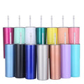 20oz Stainless Steel Skinny Tumbler Double Wall Vacuum Insulated Water Bottle Coffee Mug Cups Skinny Tumbler with Lid and Straw