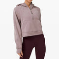 Factory Custom Logo Sports Fitness Womens Half Zip Oversized Hoodies Women Classy Hoodies 2020 MegaBDM