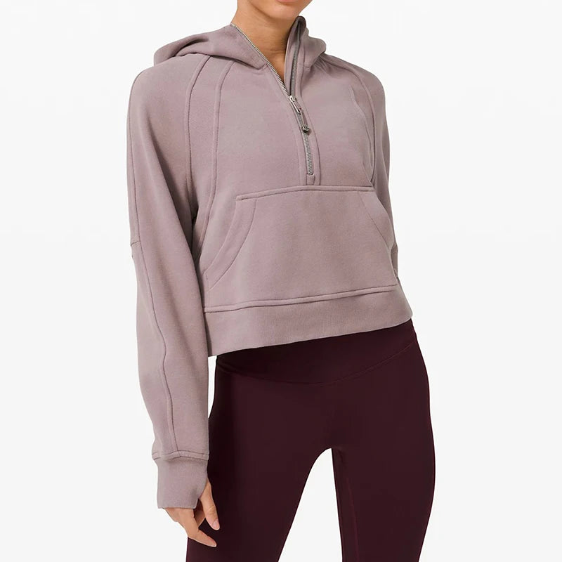Factory Custom Logo Sports Fitness Womens Half Zip Oversized Hoodies Women Classy Hoodies 2020 MegaBDM