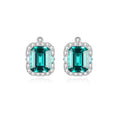 Fine Jewelry 925 Sterling Silver Gemstone Zircon Diamond Stud Earrings for Women