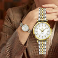 SK Wholesale Luxury Business Women's Watch Alloy Case Stainless Steel Band Waterproof Cartoon Style Classic Watch