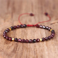 4mm Natural Stone Garnet Beads Tibetan Stone Beads Stretch Bracelet for Men Women Yoga Crystal Bead Bracelets Dropship Wholesale