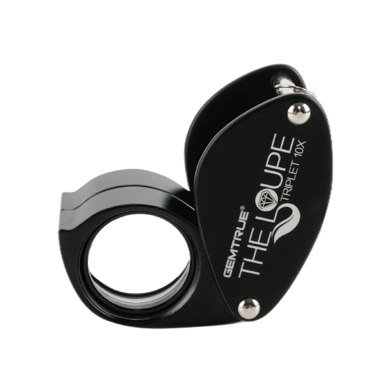 DiKai Tools High Quality Jeweler Foldable Optical Lens 10x Magnifier Diamond Triplet Loupe