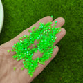 2mm Kawaii Galaxy Iridescent Crispy Bingsu Beads Neon Green for Crunchy Slime Iridescent Straw Beads 3D Glitter
